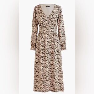 NWT J. Crew Button-front A-line midi dress in leopard print
